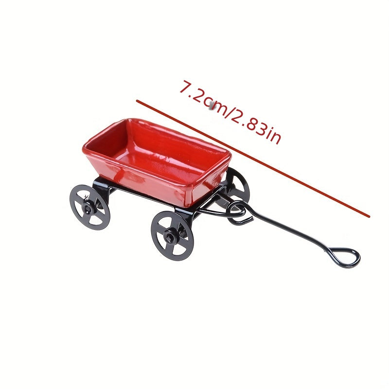 1 12 Dollhouse Garden Metal Cart Furniture Pretend Play Toys Decor