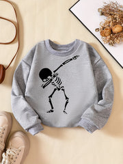 Girls' Dancing Skeleton Sweatshirt for Halloween Party