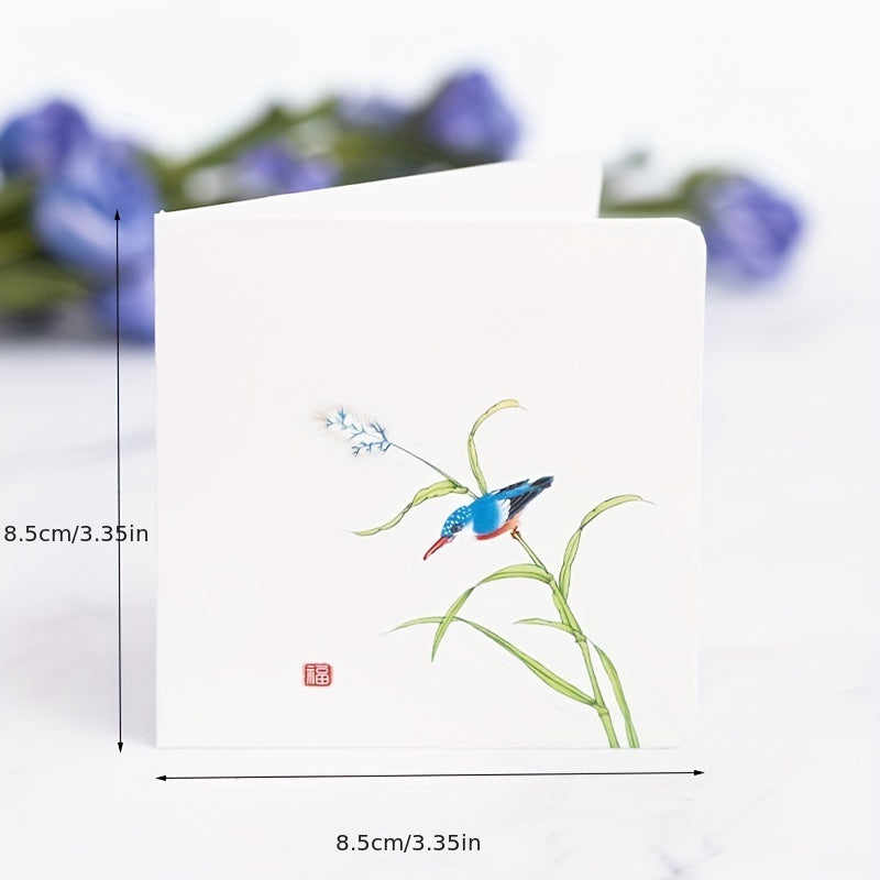 Chinese Style Flower And Bird Greeting Card Thank You Blessing
