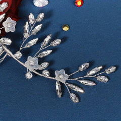 Acrylic Flower & Rhinestone Hair Comb Bridal Wedding Headwear