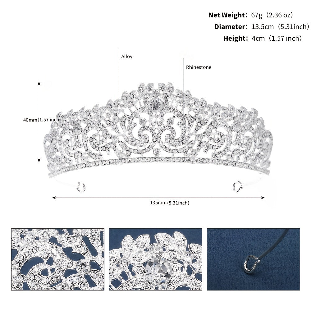 Crystal Princess Crown Golden Wedding Crown
