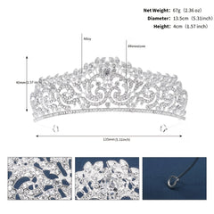 Crystal Princess Crown Golden Wedding Crown