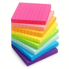 Lined Memo Pad Sticky Notes 3x3, 80 Sheets in 8 Bright Colors
