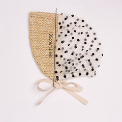 Breathable Lace Flower Straw Braided Baby Beach Hat