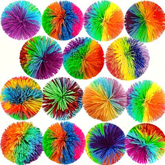 Colorful Rainbow Fuzz Ball Soft Sensory Toy for Kids and Adults