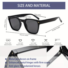 OUWEN Square Polarized Sunglasses Retro Men Sun Glasses UV400