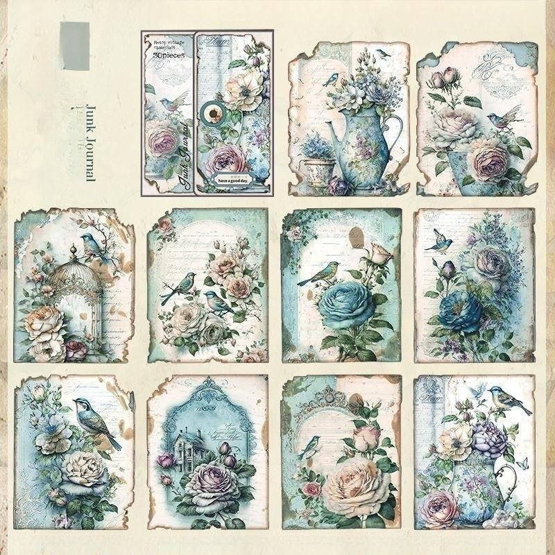 30 Sheets Lost Garden Vintage DIY Art Collage Material Flowers Animals 11x14cm