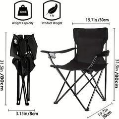 Portable Camping Chair with Bottle Holder, Folding Sports Lawn Fishing Chair