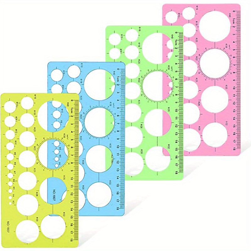 4pcs Circle Template Set for Drafting & Measuring