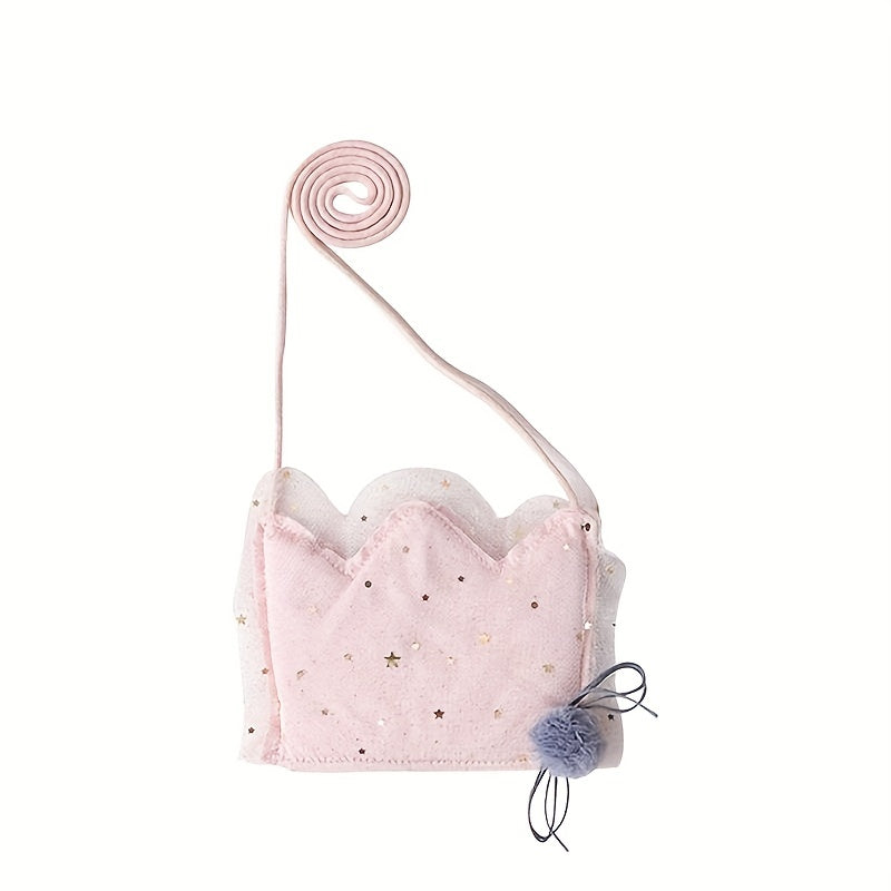 Children's Crown Lace Yarn Coin Purse Crossbody Bag
