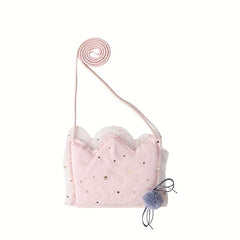 Children's Crown Lace Yarn Coin Purse Crossbody Bag