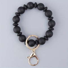 Silicone Beaded Bracelet Keychain Keyring Bag Purse Pendant