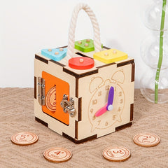 Hexahedron Busy Board Locking Mechanism Activity House