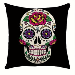 Funny Flower Skull Throw Pillow Covers