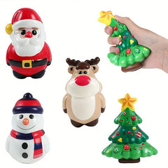 4pcs Christmas Kneading Toys Old Man Elk Stress Relief Toy Christmas Decoration