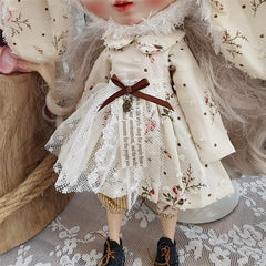 Long Ears Hat Flower Skirt Casual Pants DIY Doll Accessories for 1 6 Bress Doll