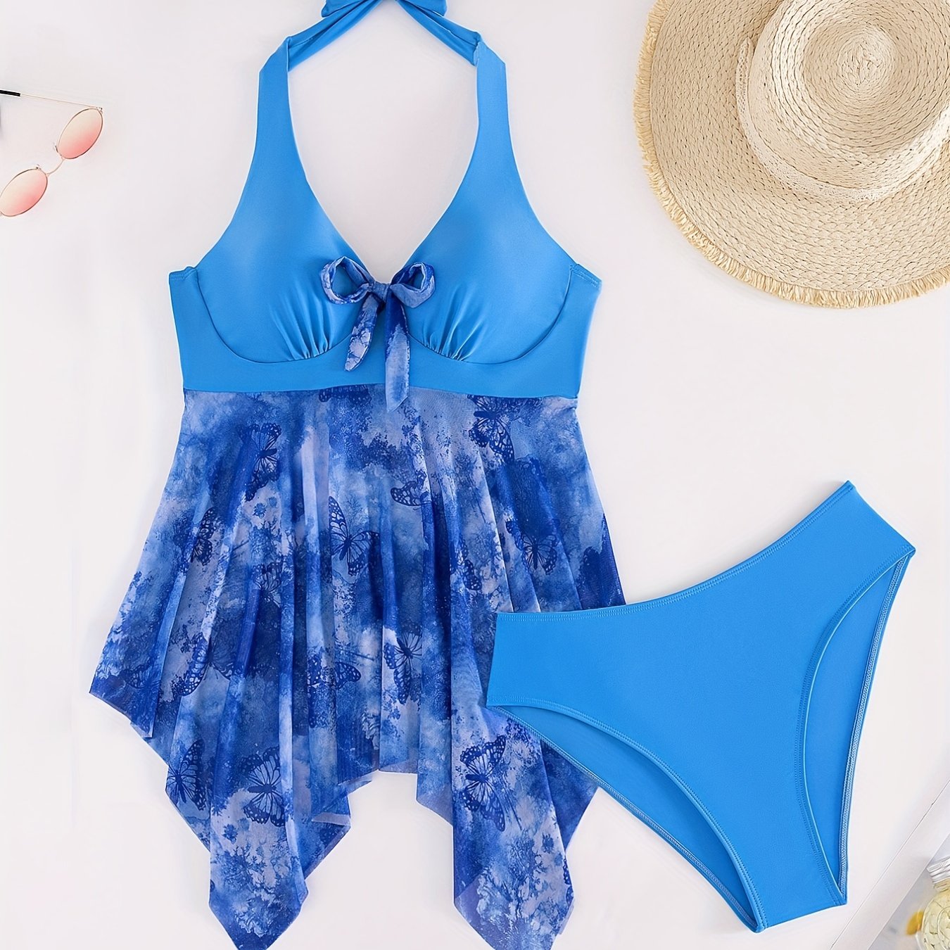 Women's Swimwear Tankini Swim Dress 2 Piece Plus Size Swimsuit