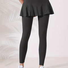 Sports Leggings Women's Plus Solid Wide Waistband High Stretch
