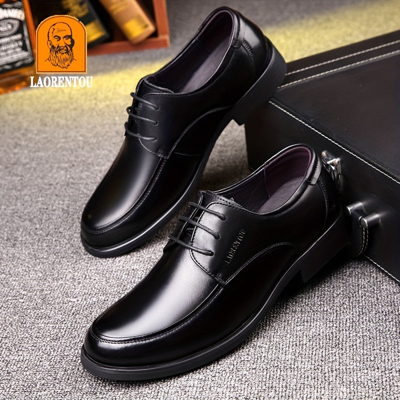 LAORENTOU Men's Leather Oxford Shoes Non Slip Formal Shoes