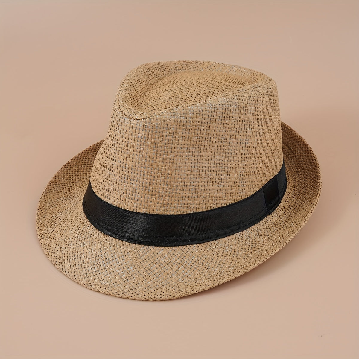 Vintage Straw Sun Hat Lightweight Travel Trilby Hats