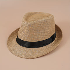 Vintage Straw Sun Hat Lightweight Travel Trilby Hats