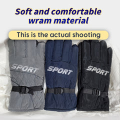 Winter Fleece Lined Warm Gloves Anti Slip Waterproof - Cycling Running Driving