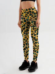 Leopard Print Yoga Sports Leggings High Stretch Running Workout Gym Tight Pants