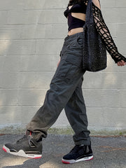 Y2K Street Style Cargo Pants Women's Vintage Loose High Waist Jeans