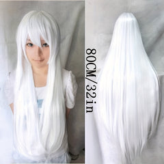 Colorful Long Straight Wig With Bangs Synthetic Wig Cosplay Wigs