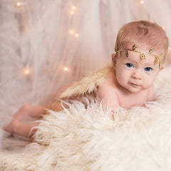 2pcs Angel Feather & Leaf Headband Set for Newborn Photography