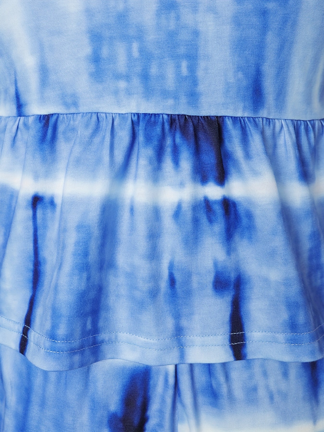 Tie Dye Matching Two piece Set Backless Halter Top & Elastic Shorts