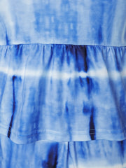 Tie Dye Matching Two piece Set Backless Halter Top & Elastic Shorts