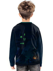 3D Pumpkin Moon Long Sleeve T-shirt Kids Street Wear