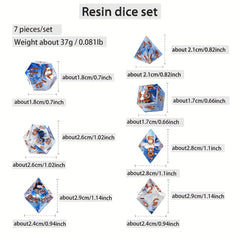 7pcs Resin Polyhedral Dice Set for RPG Board Games