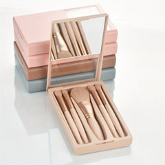 5pcs Mini Makeup Brush Set with Case & Mirror