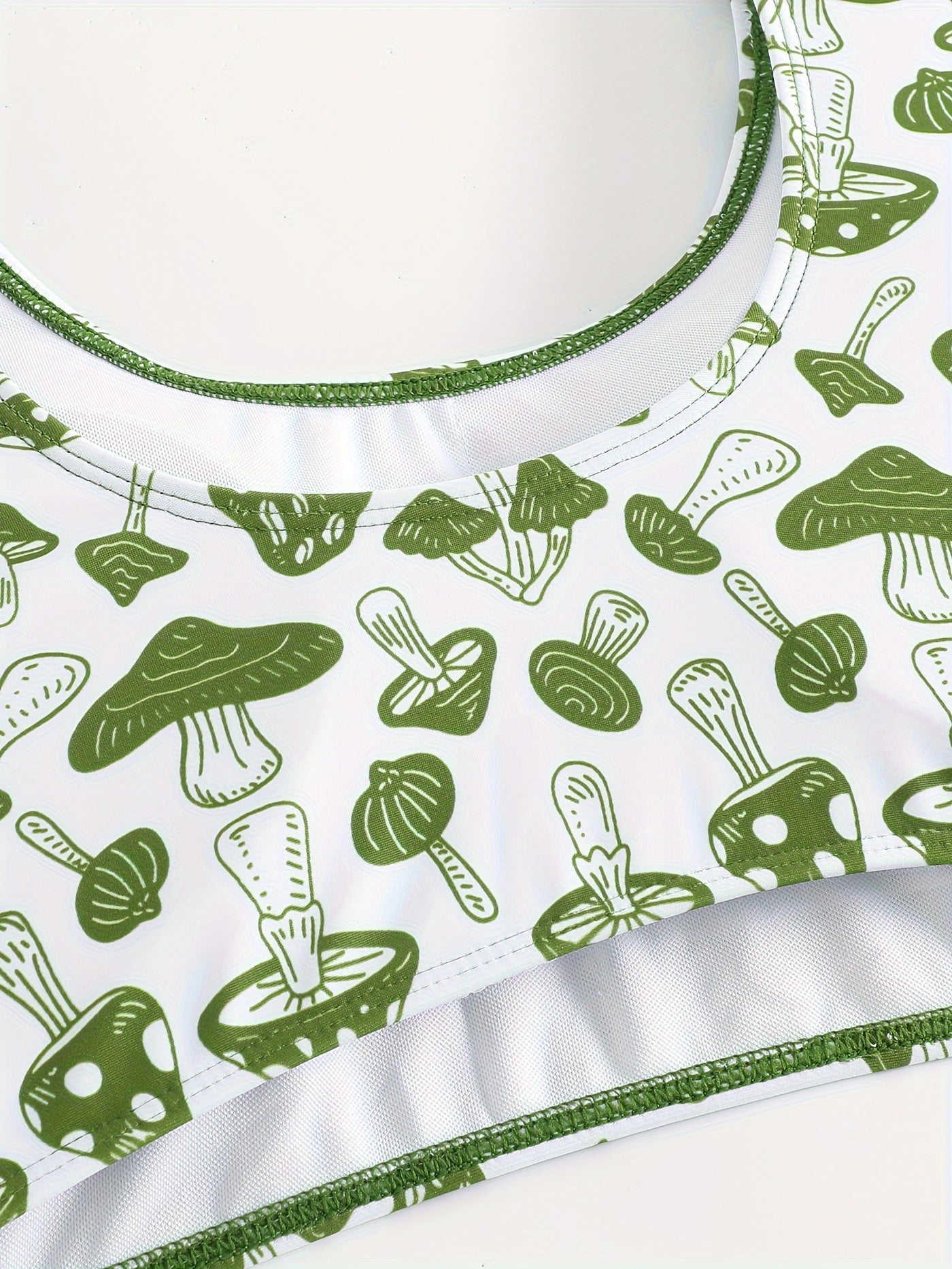 Sexy Mushroom Print Cut Out One Piece Swimsuit