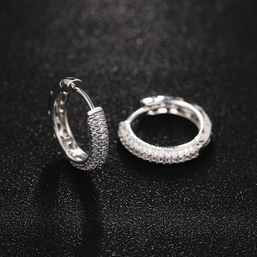 Men's Casual Hip Hop Silver Earrings