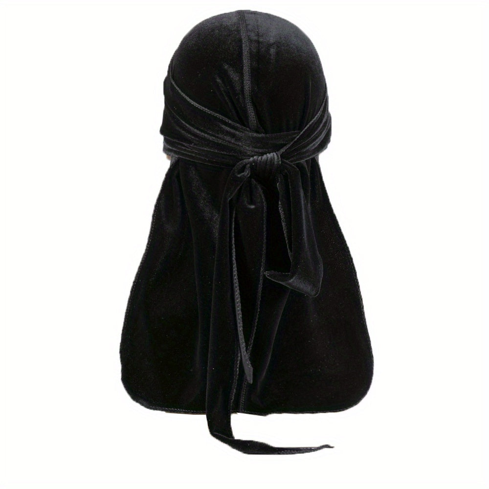 Men's Velvet Durag for 360 Waves, Extra Long Tail, Comfort