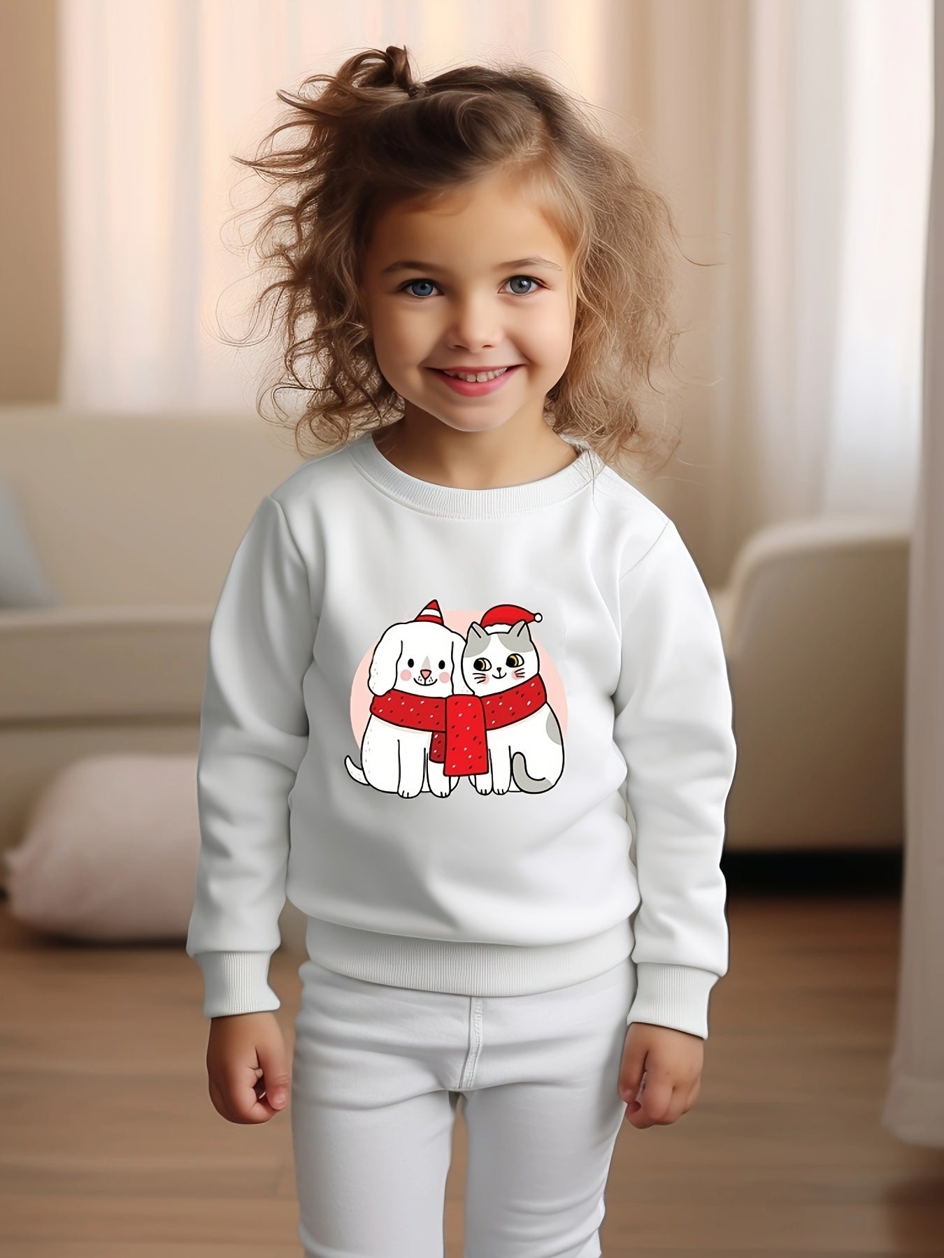 OERYUI Kitty Graphic Sweatshirt for Kids