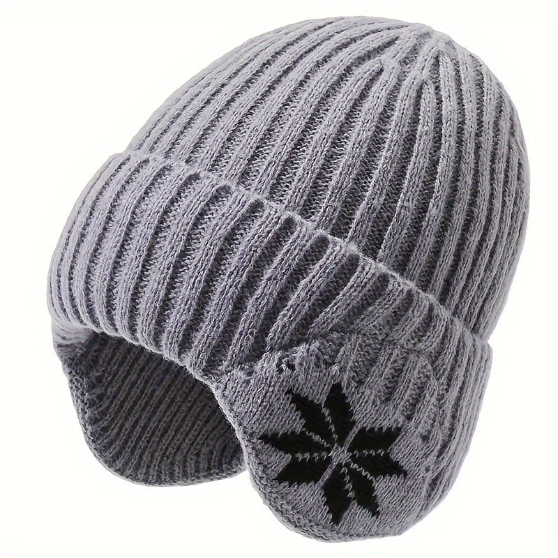 Winter Beanie Hat Skull Cap Windproof Warm Knit Hat With Earflap