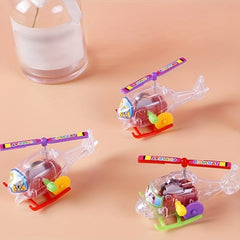 4pcs Mini Aircraft Plastic Helicopter Toy with Propeller Rotatable