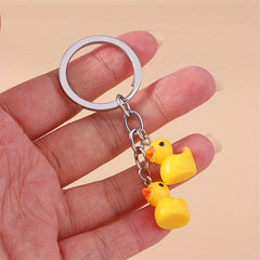 Cartoon Yellow Duck Keychain For Men, Candy Bear Cloud Bag Pendant