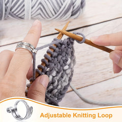 Adjustable Crochet Tension Ring Finger Clip Crochet Thimble