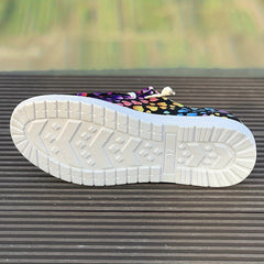 Women's Heart Print Canvas Shoes Low Casual Flats Lightweight Sports Shoes
