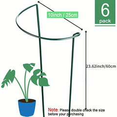 6pcs Tall Plant Support Stakes Metal Half Round Garden Plant Support Peony Cage