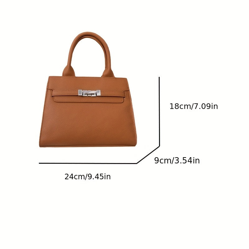 Vintage Leather Handbag with Adjustable Strap