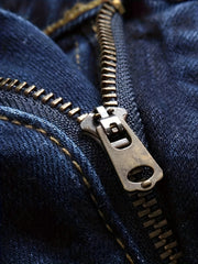 Slim Fit Ripped Jeans Men's Casual Street Style Distressed Denim Pants