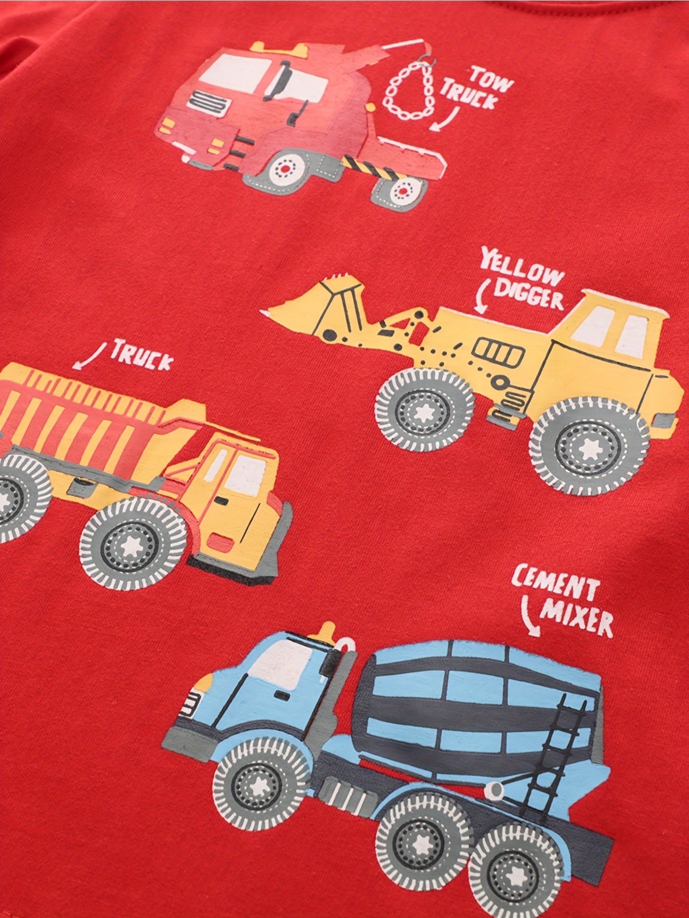 Boys Cartoon Car Print Short Sleeve T-shirt