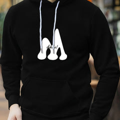 Men's M Print Hoodie Graphic Pullover Hooded Sweatshirt