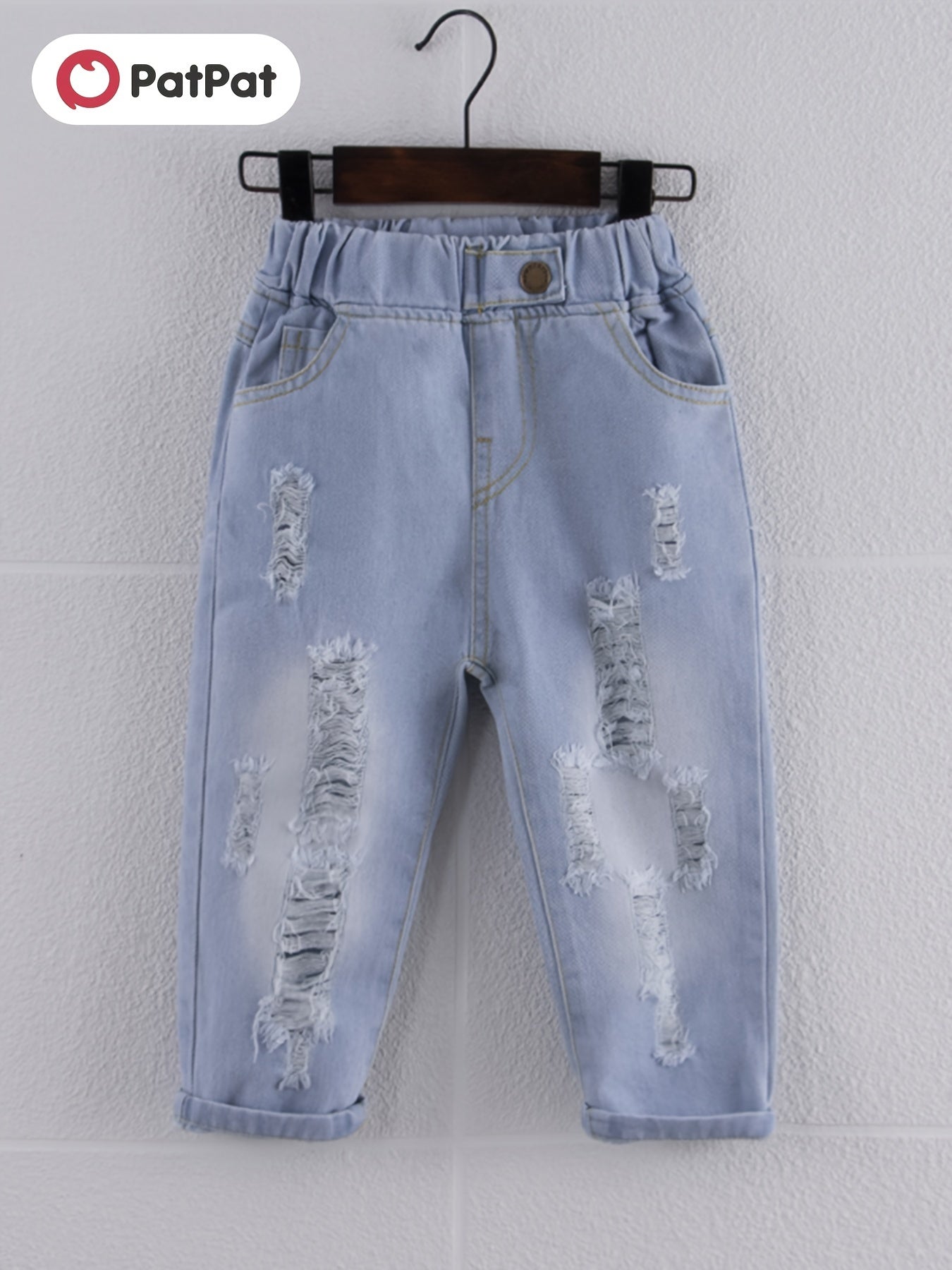 Boys Ripped Denim Long Pants Spring Autumn Outdoor